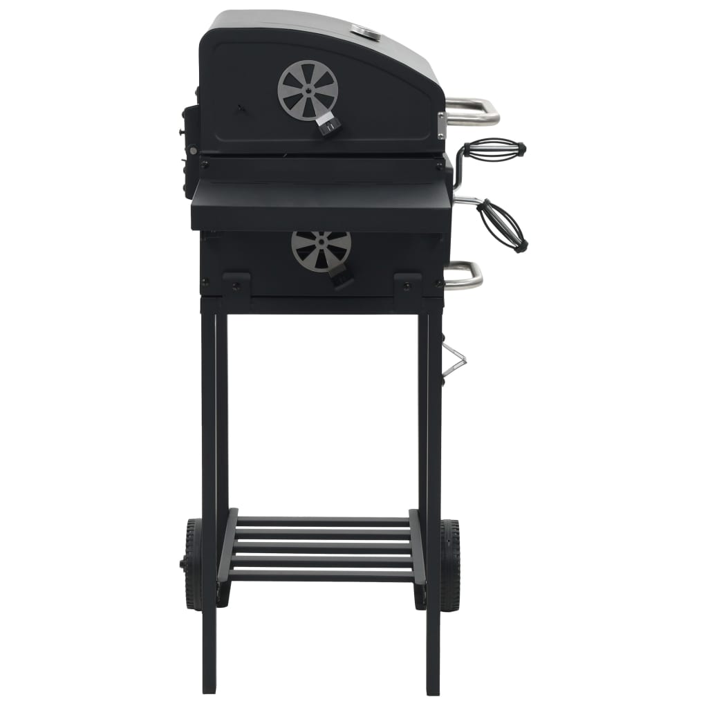 Charcoal Grill with Lower Shelf Black