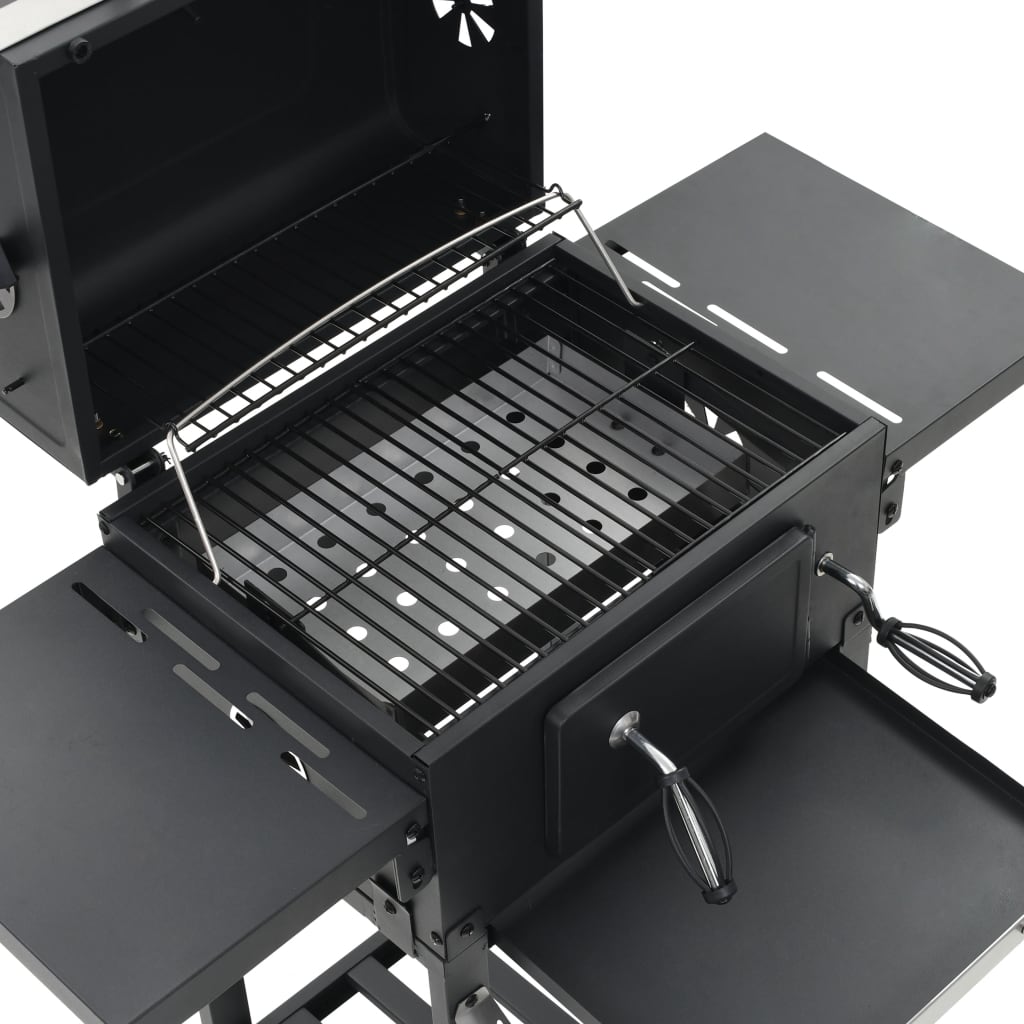 Charcoal Grill with Lower Shelf Black