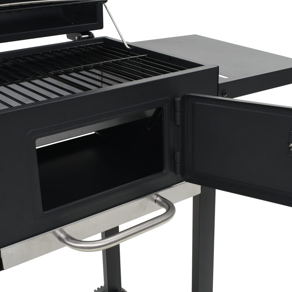Charcoal Grill with Lower Shelf Black