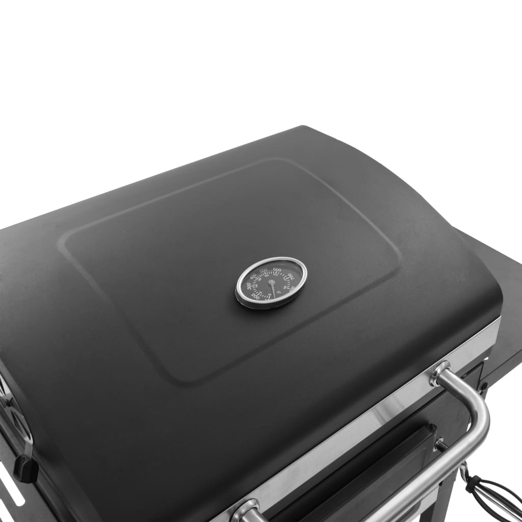 Charcoal Grill with Lower Shelf Black