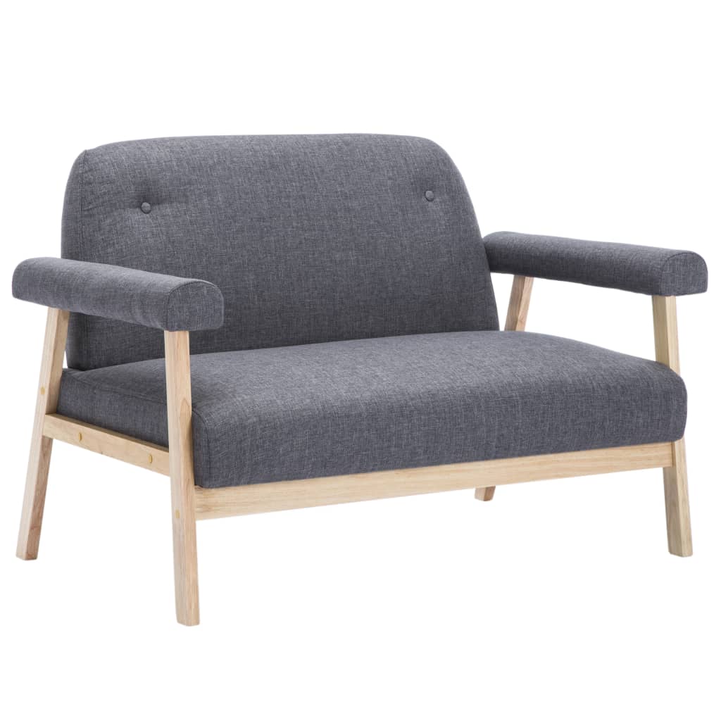Canapé 2 places en tissu gris foncé