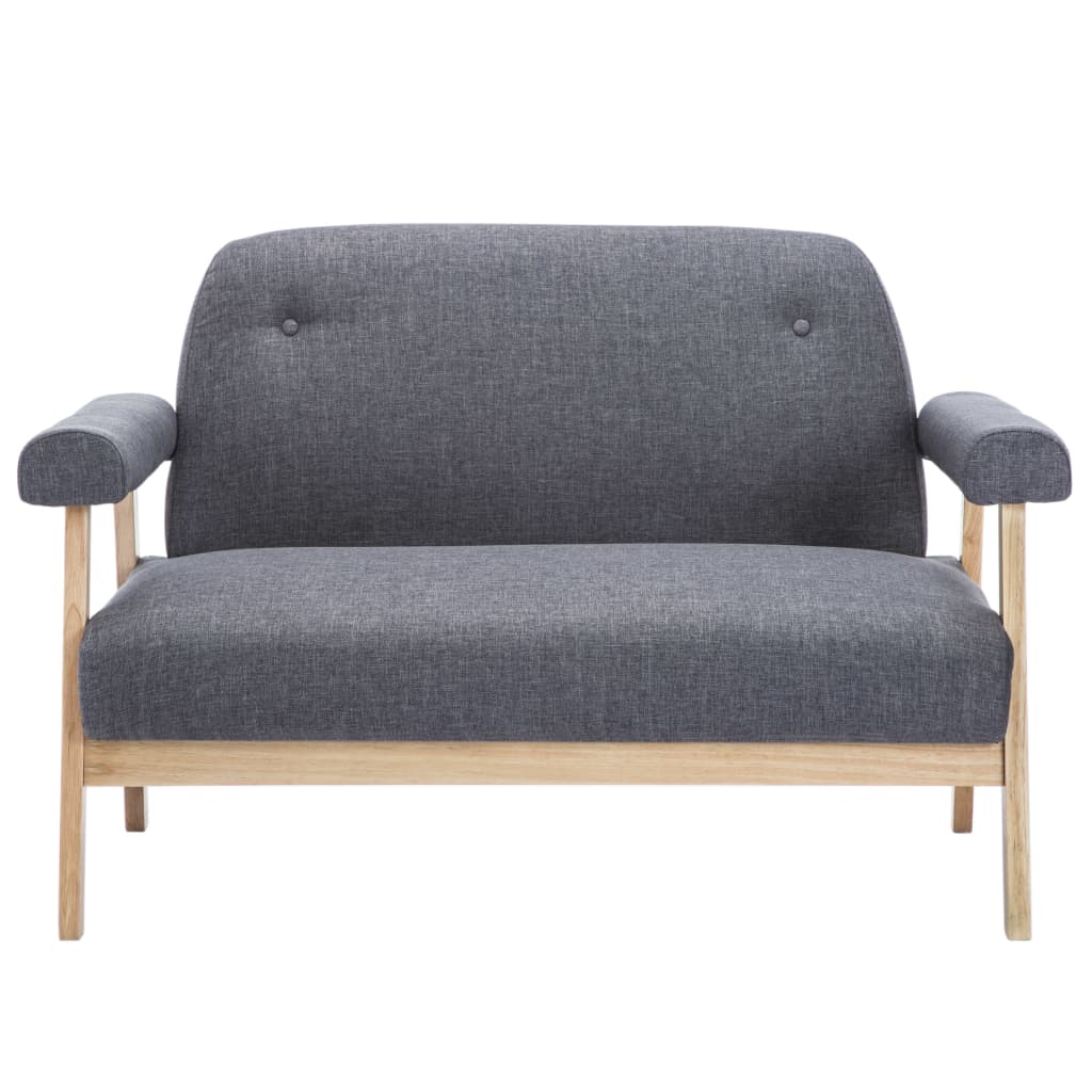 Canapé 2 places en tissu gris foncé
