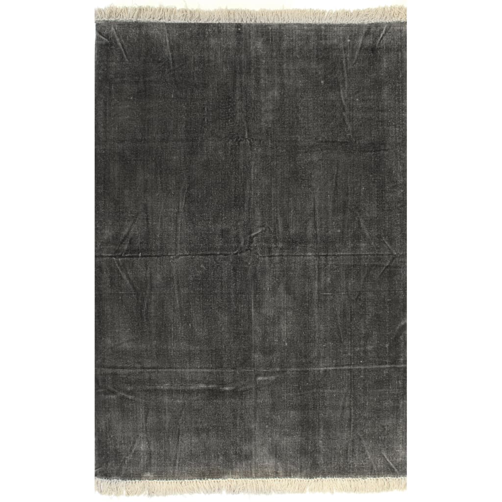 Kelim-Teppich Baumwolle 200x290 cm Anthrazit