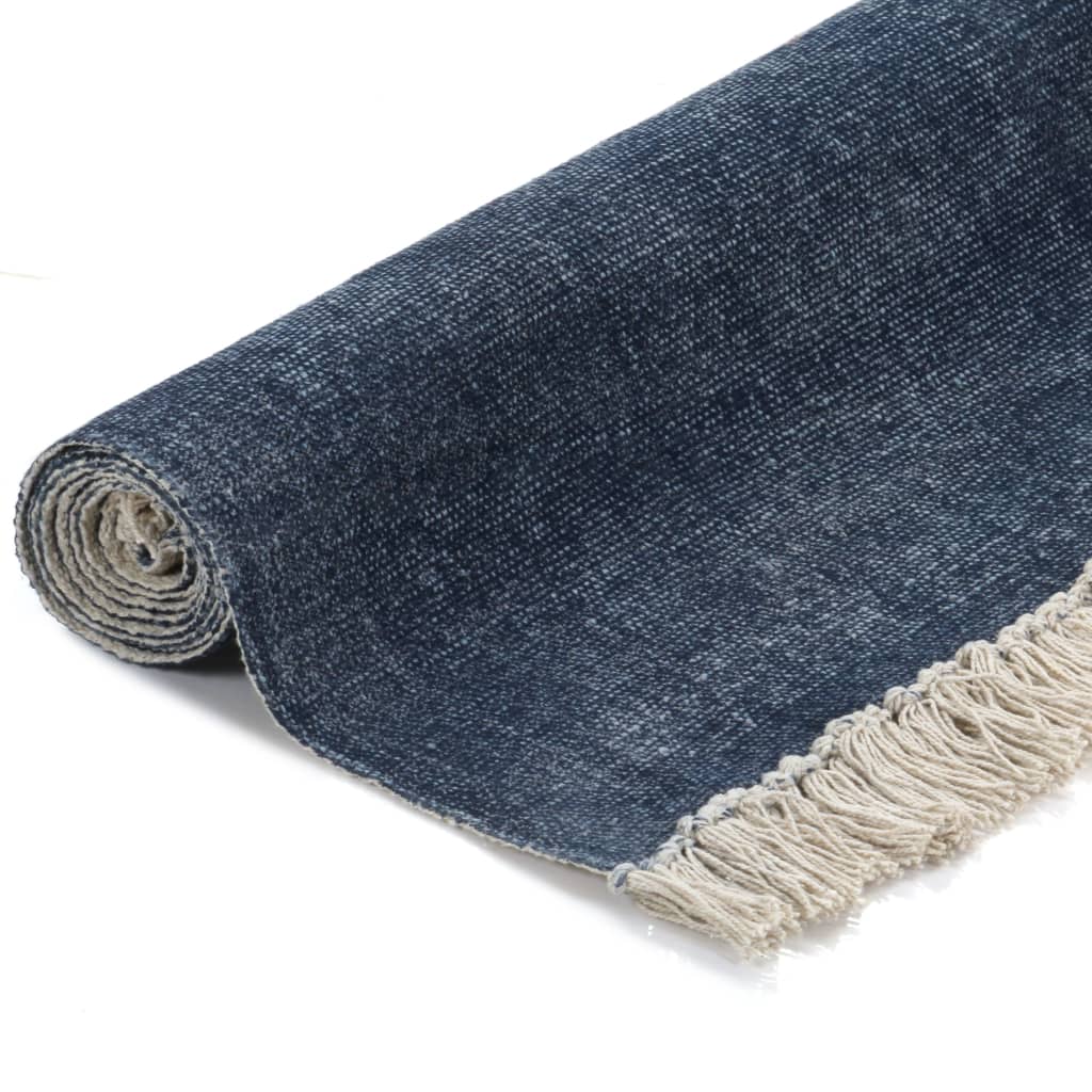 Kelim-Teppich Baumwolle 120x180 cm Blau