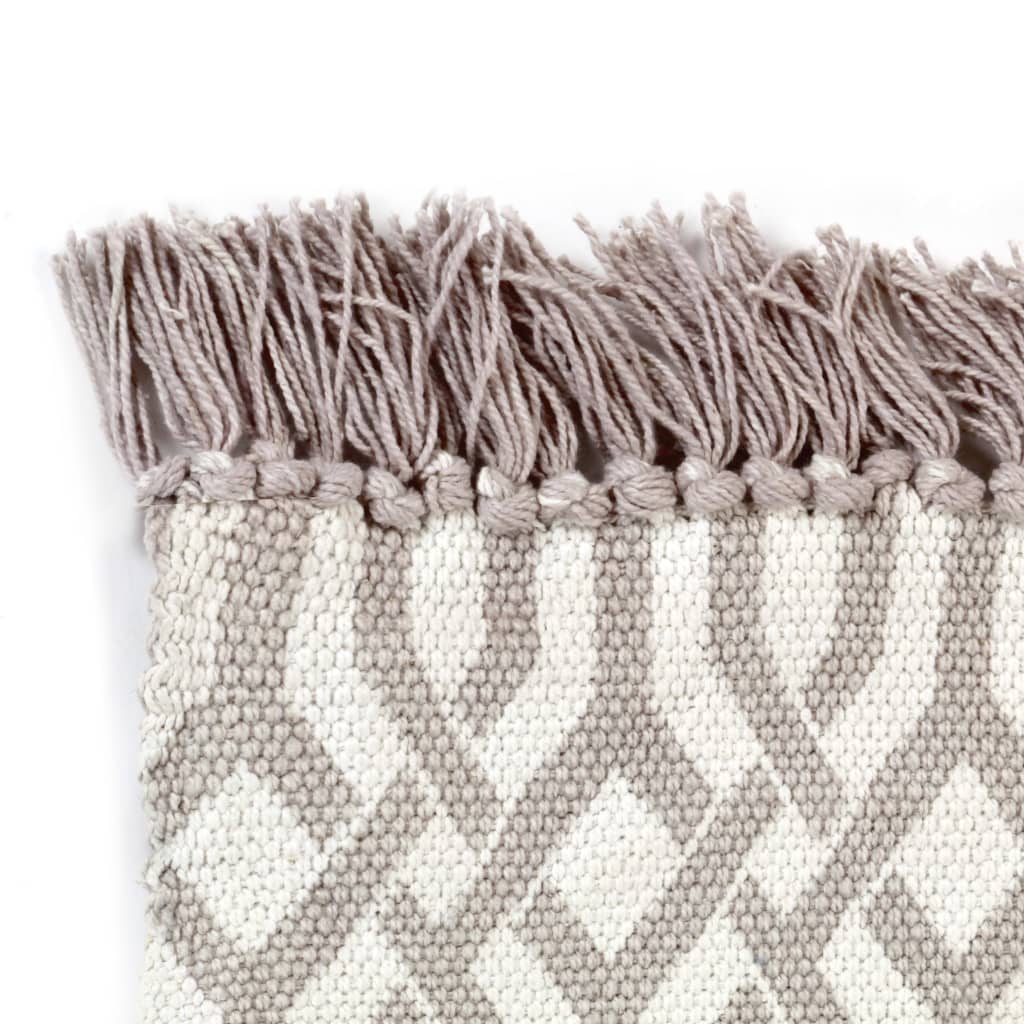Kelim-Teppich Baumwolle 160x230 cm mit Muster Taupe