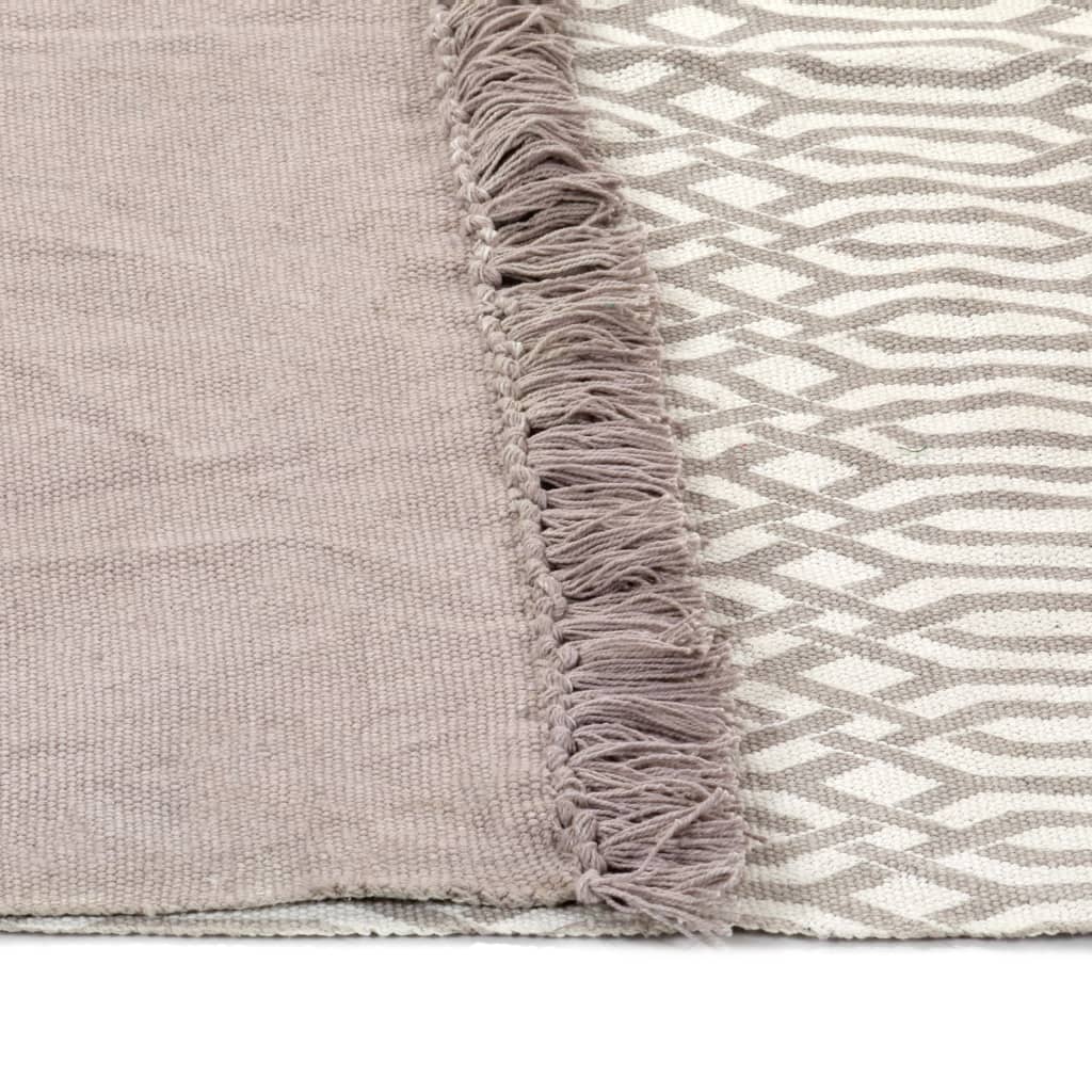 Kelim-Teppich Baumwolle 160x230 cm mit Muster Taupe