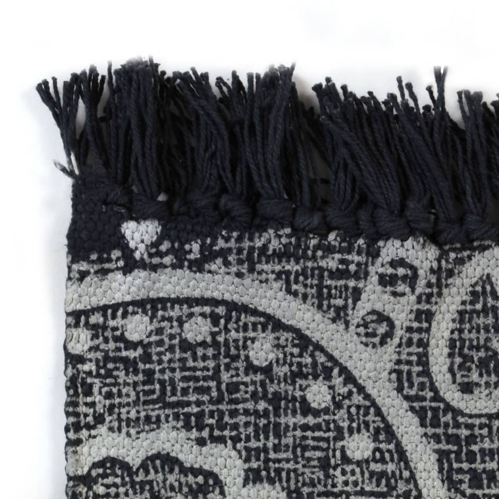 Kelim-Teppich Baumwolle 160x230 cm mit Muster Grau