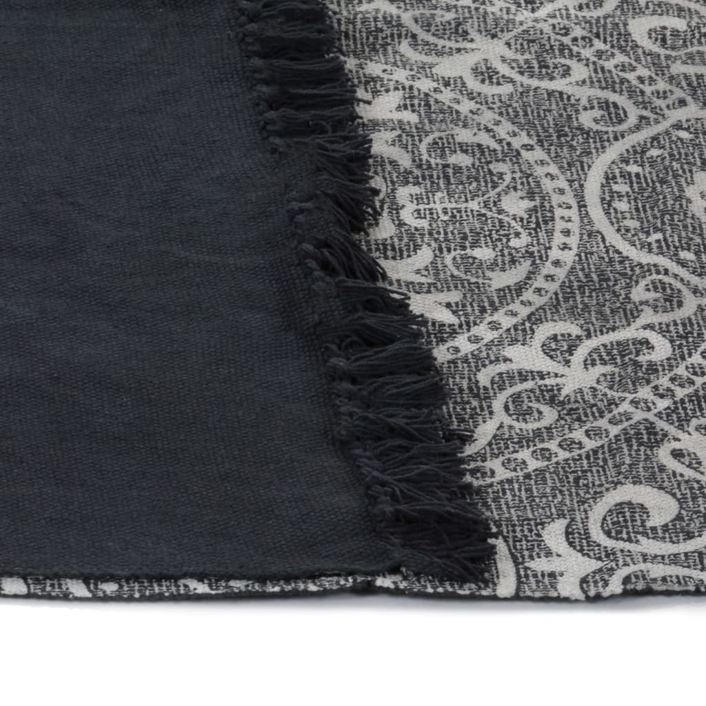 Kelim-Teppich Baumwolle 160x230 cm mit Muster Grau
