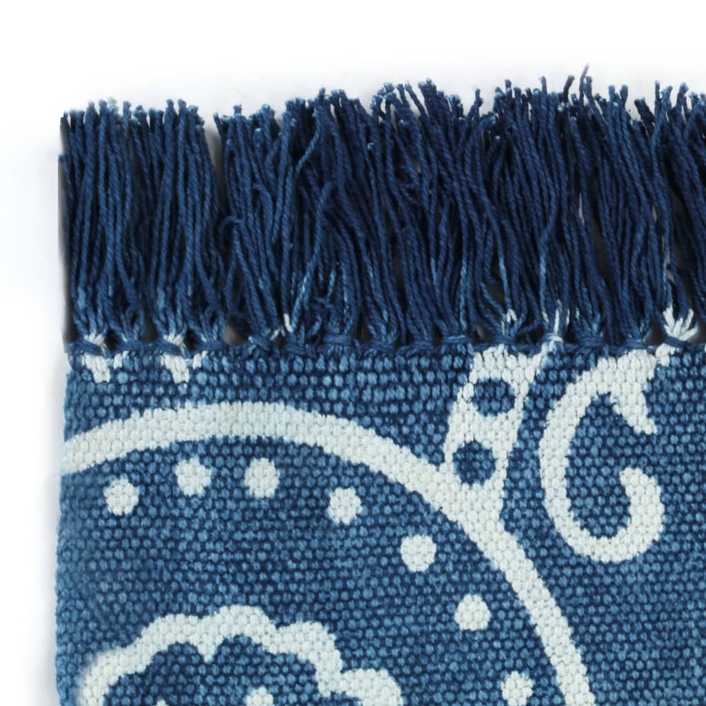 Kelim-Teppich Baumwolle 160x230 cm mit Muster Blau