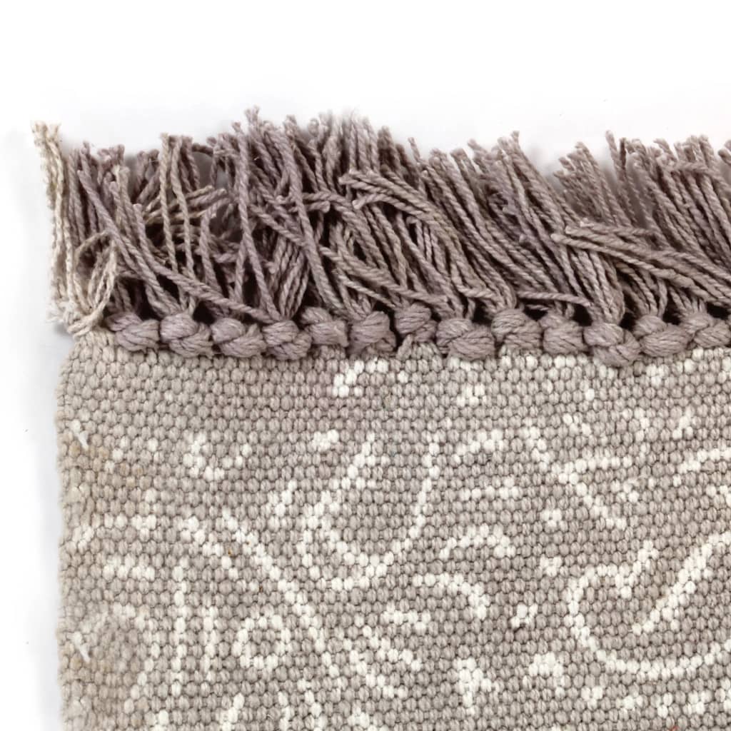 Kelim-Teppich Baumwolle 160x230 cm mit Muster Taupe