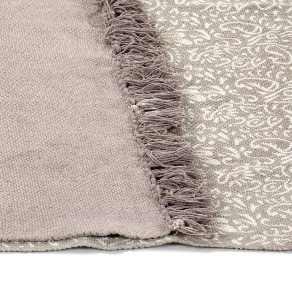 Kelim-Teppich Baumwolle 160x230 cm mit Muster Taupe