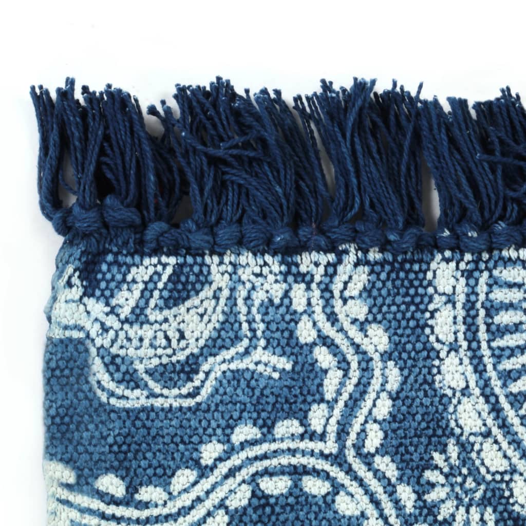 Kelim-Teppich Baumwolle 160x230 cm mit Muster Blau