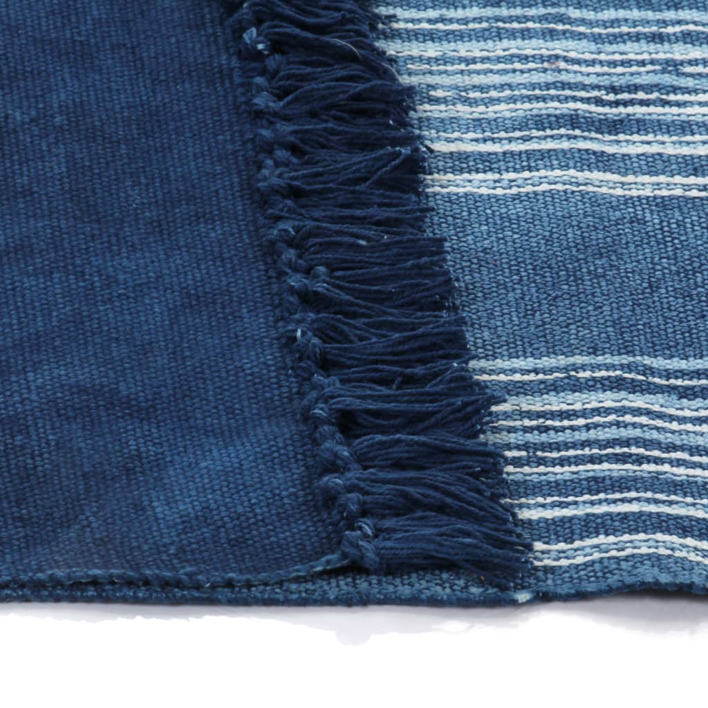 Kelim-Teppich Baumwolle 160x230 cm mit Muster Blau