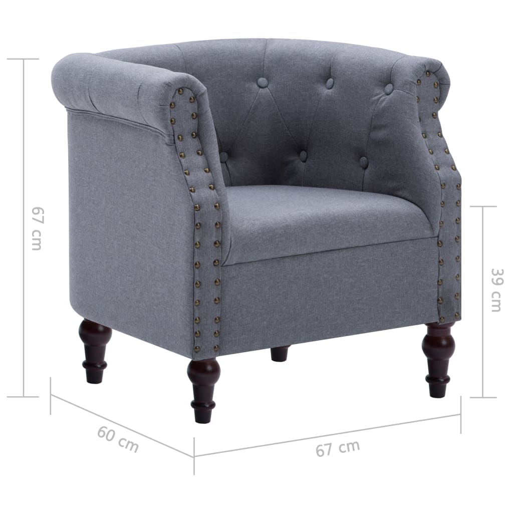 Sessel Hellgrau Stoff
