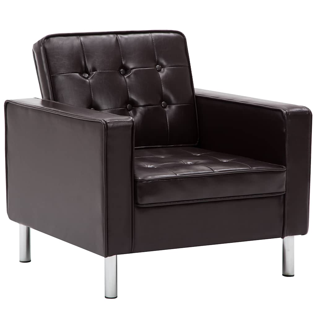 Sessel Braun 75x70x75 cm Kunstleder
