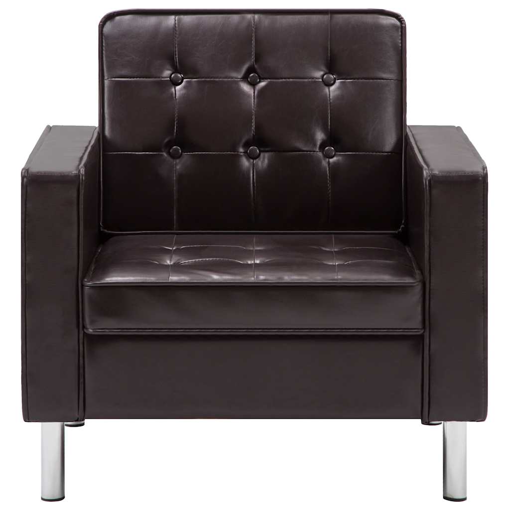 Sessel Braun 75x70x75 cm Kunstleder