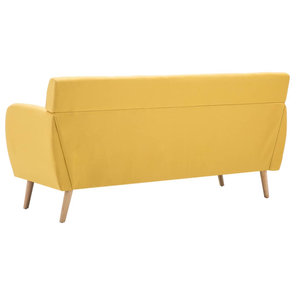 Canapé 3 places en tissu jaune 172x70x82 cm