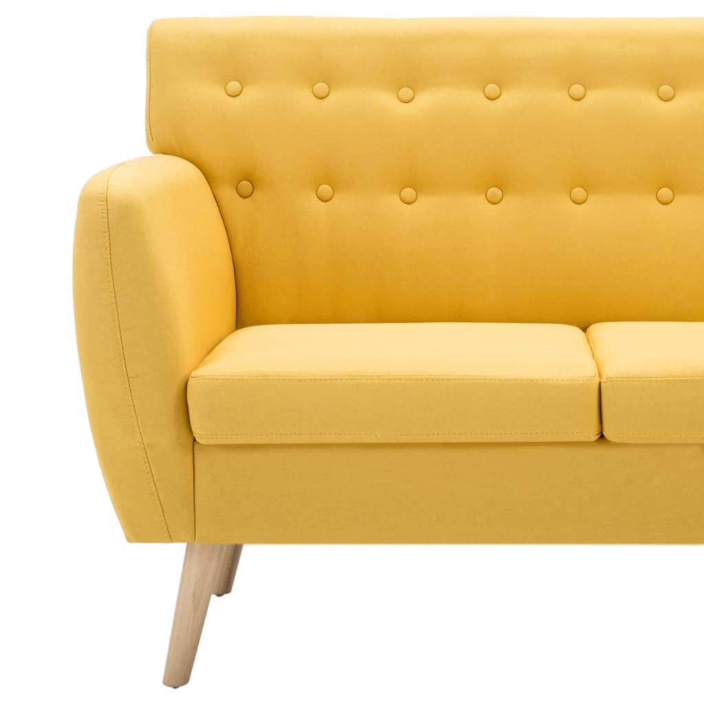 Canapé 3 places en tissu jaune 172x70x82 cm