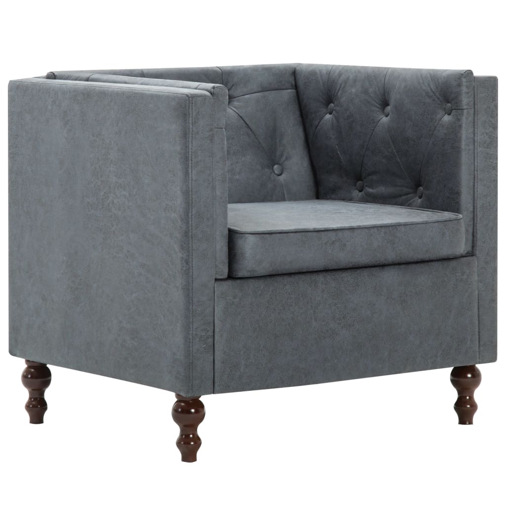 Fauteuil en tissu gris