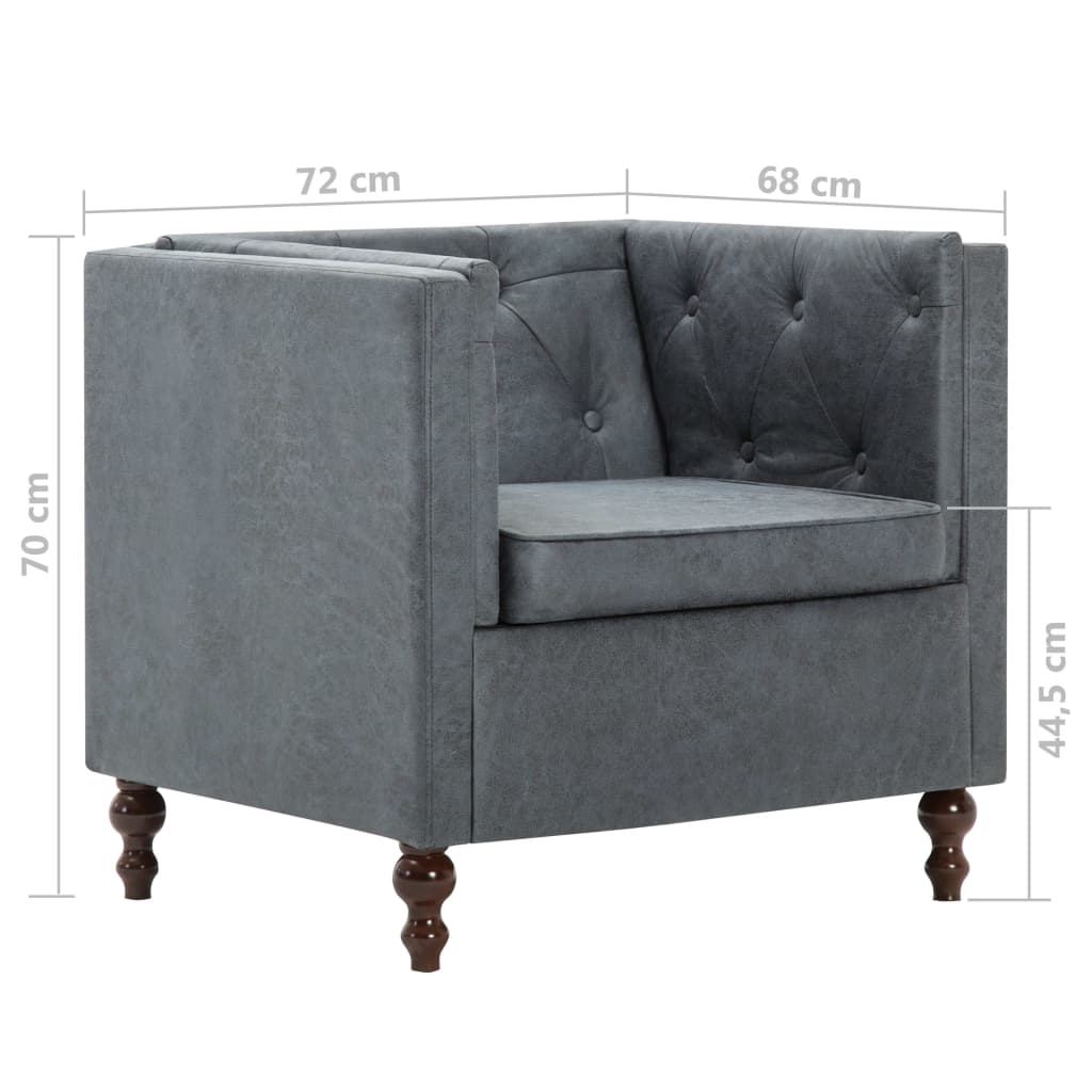 Fauteuil en tissu gris