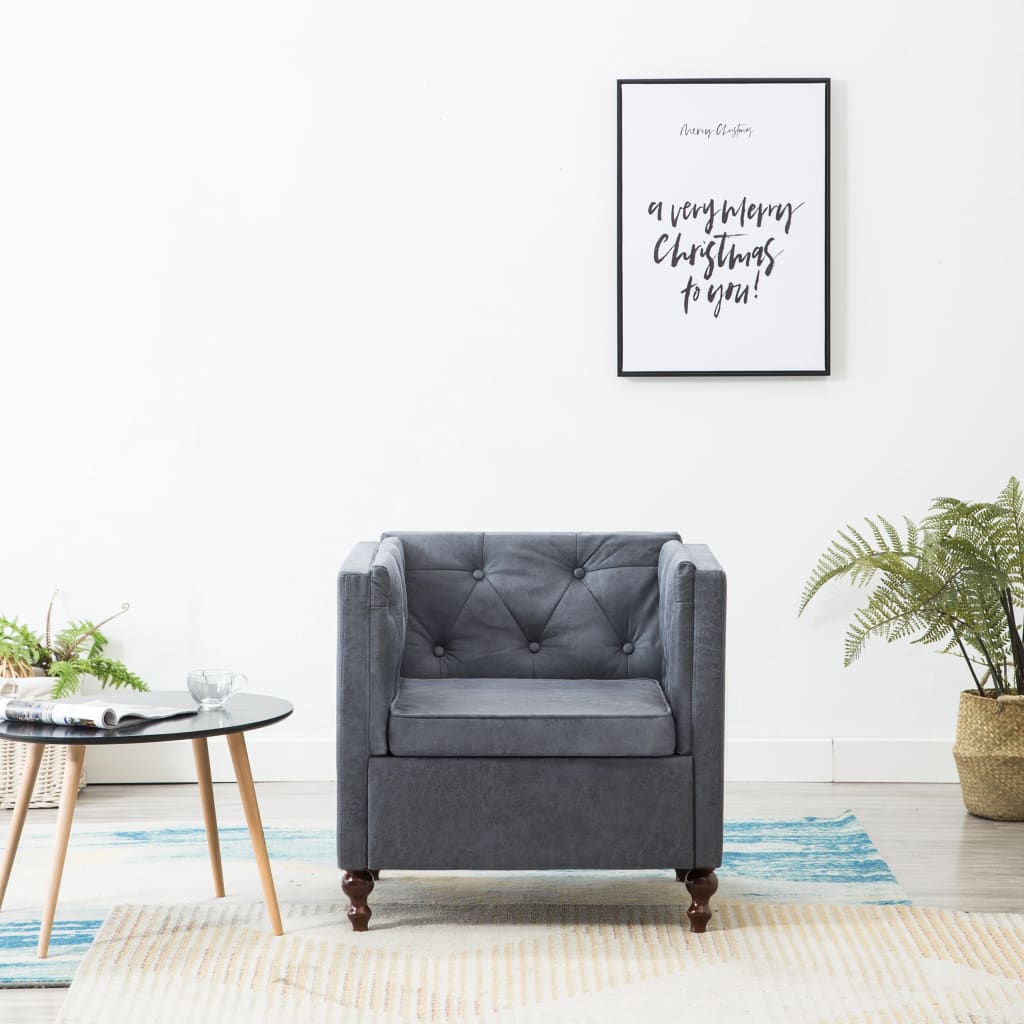 Fauteuil en tissu gris