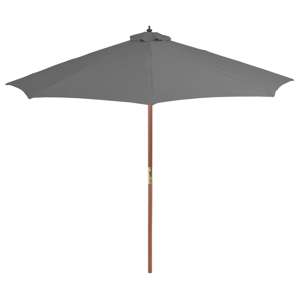 Parasol with wooden pole 300 cm anthracite