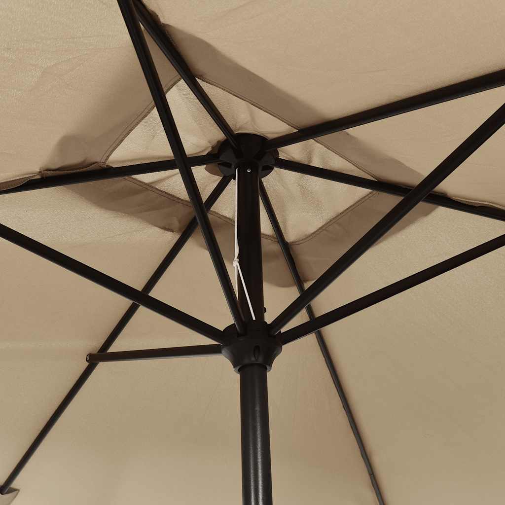 Sonnenschirm mit Metall-Mast 300x200 cm Taupe