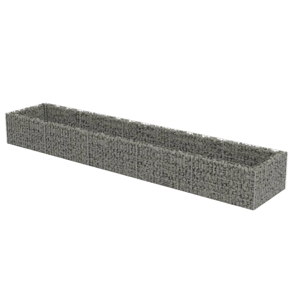 Jardinière surélevée en gabion en acier galvanisé 450×90×50 cm