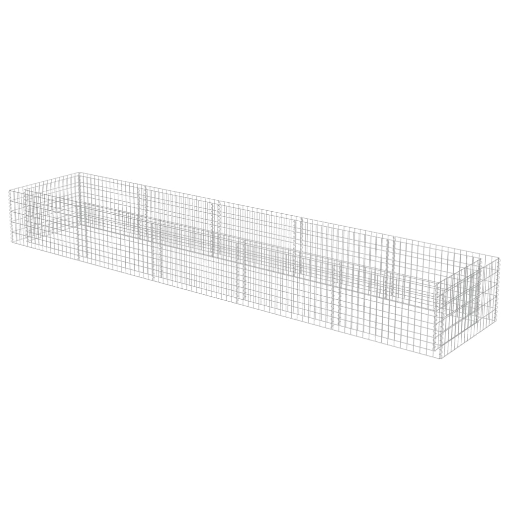 Jardinière surélevée en gabion en acier galvanisé 450×90×50 cm
