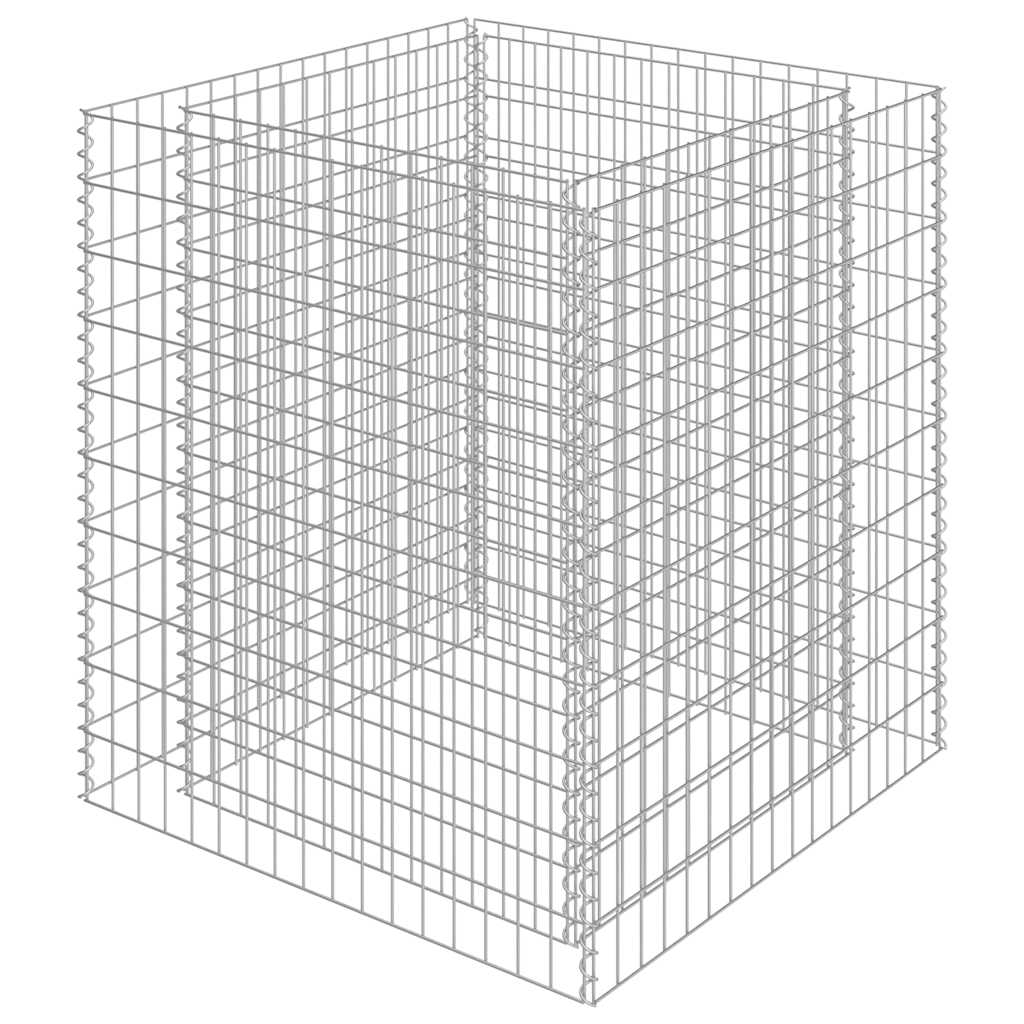 Gabionen-Hochbeet Verzinkter Stahl 90×90×100 cm