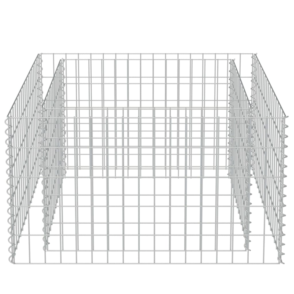 Gabionen-Hochbeet Verzinkter Stahl 90×90×50 cm