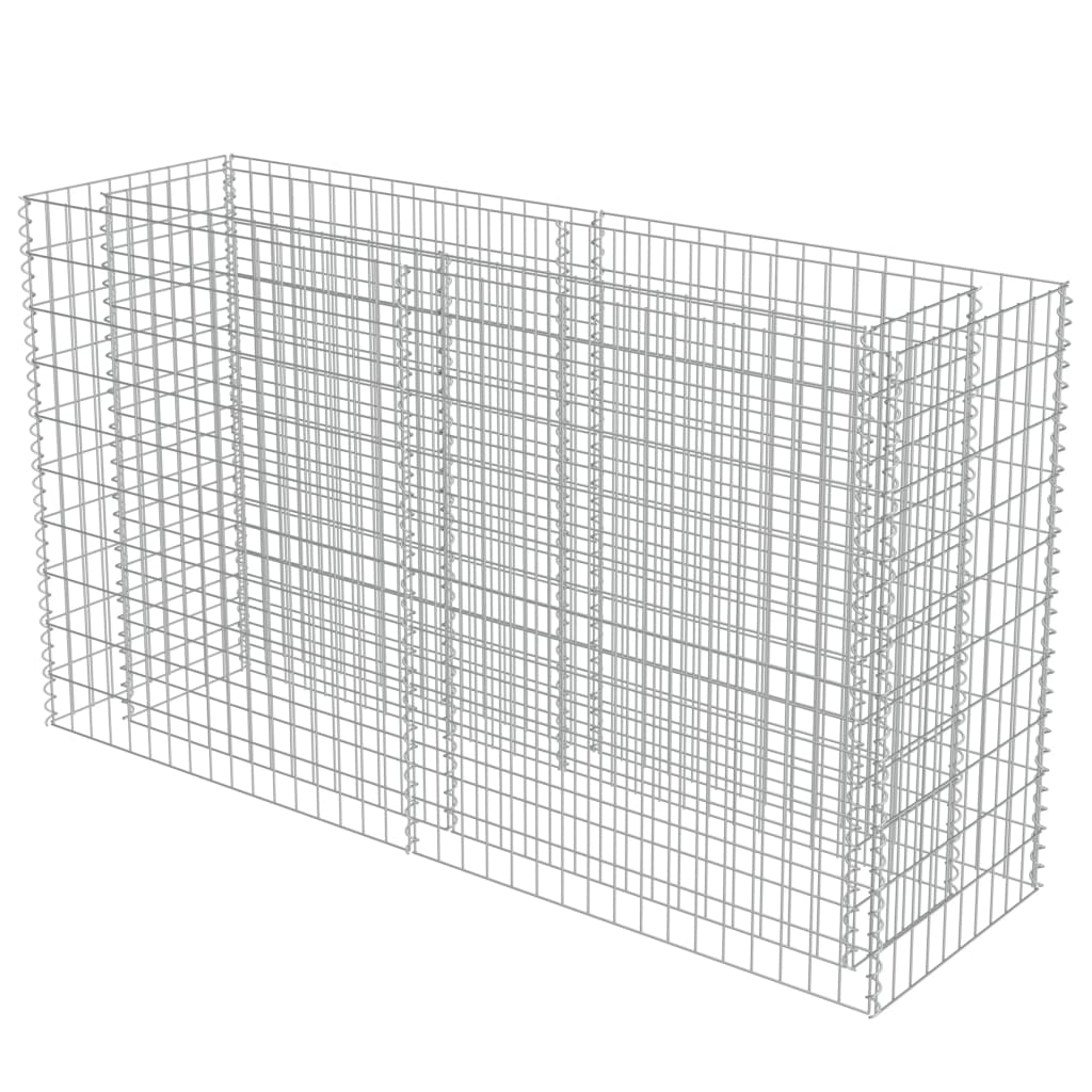 Gabionen-Hochbeet Verzinkter Stahl 180×50×100 cm