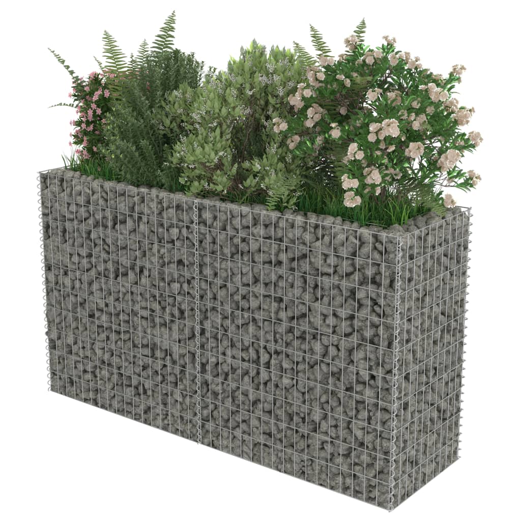 Gabionen-Hochbeet Verzinkter Stahl 180×50×100 cm