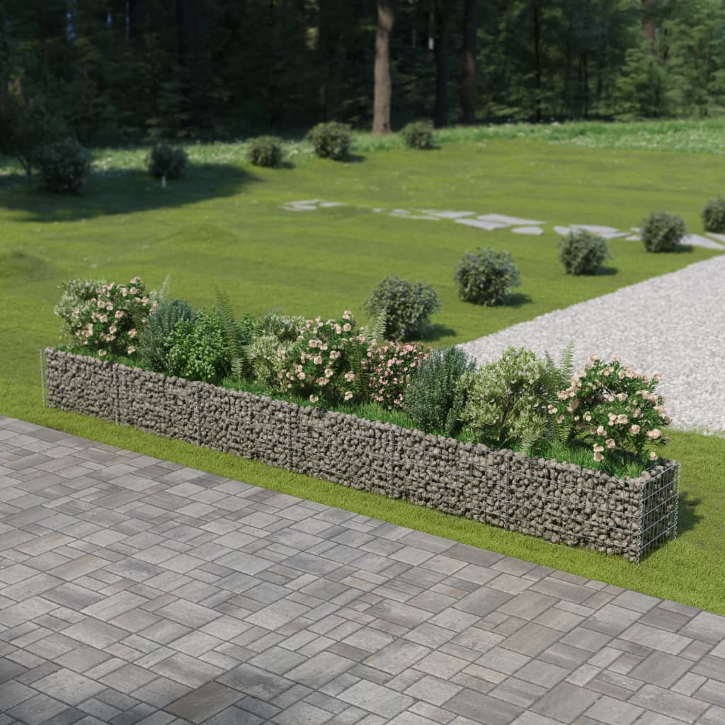Jardinière surélevée en gabion en acier galvanisé 540×50×50 cm