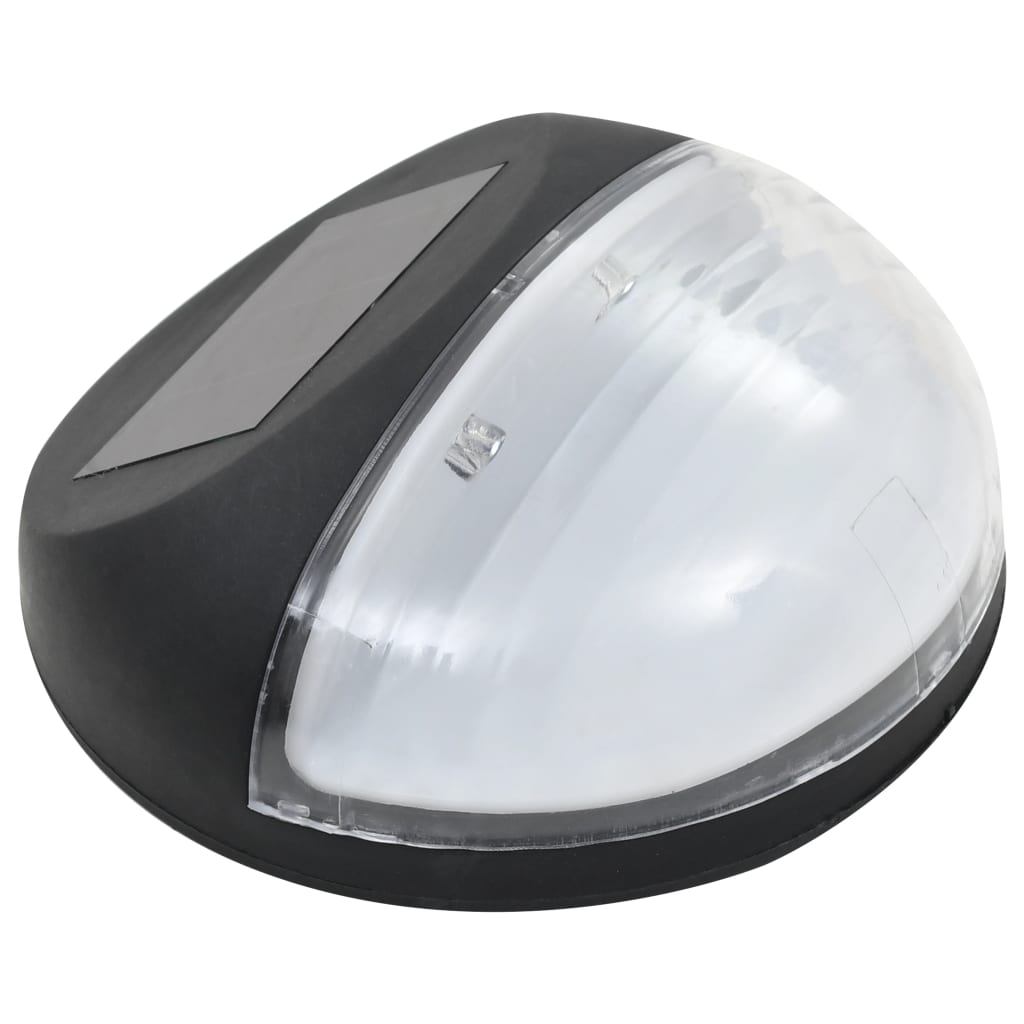 Appliques solaires d'extérieur à LED, 12 pièces, rondes, noires