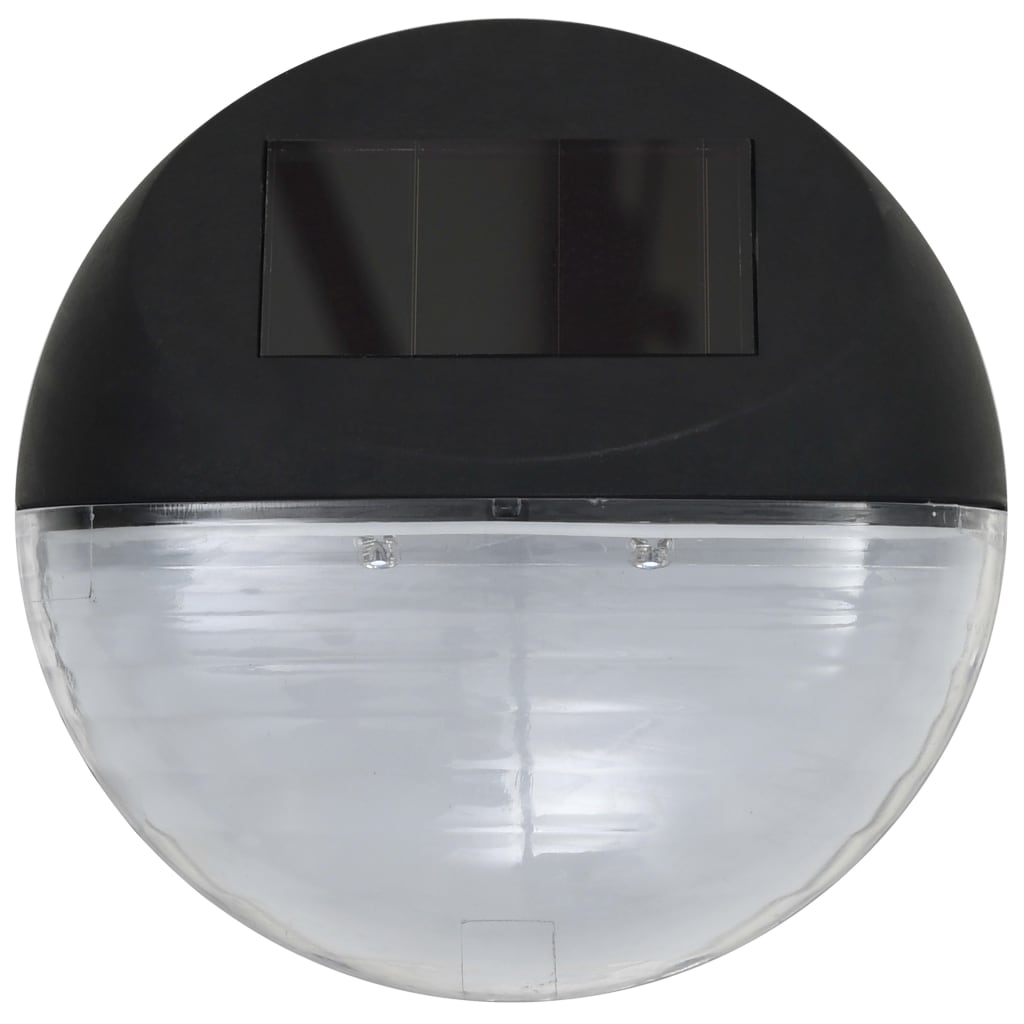 Appliques solaires d'extérieur à LED, 12 pièces, rondes, noires