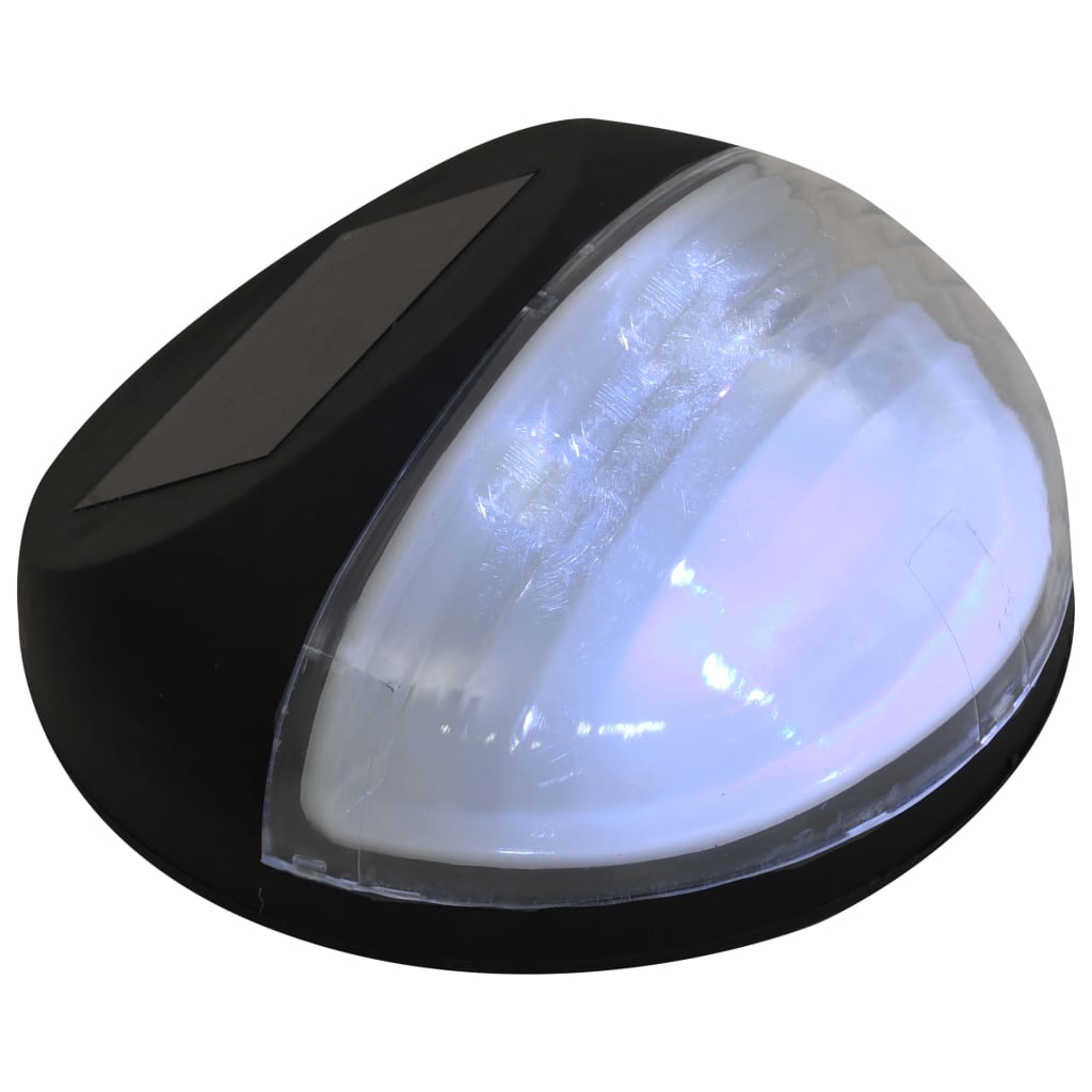 Appliques solaires d'extérieur à LED, 12 pièces, rondes, noires