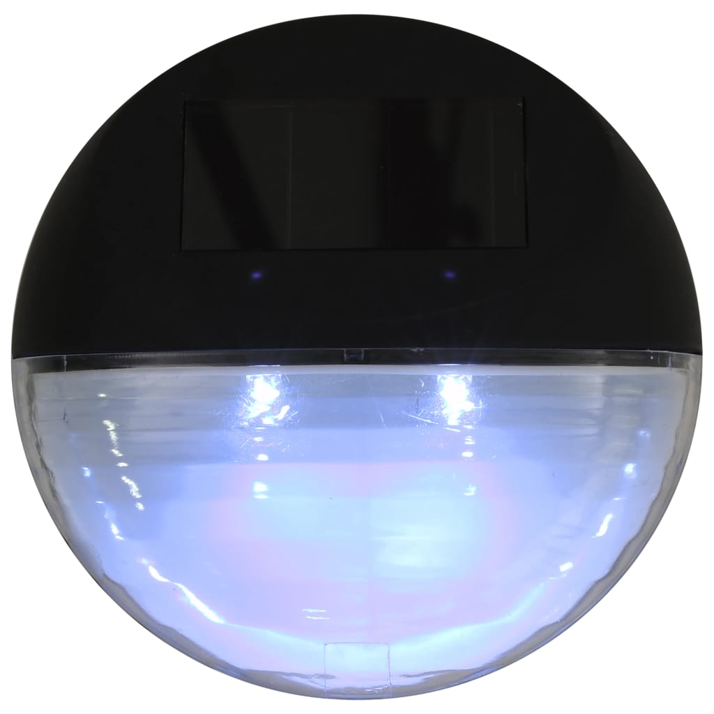 Appliques solaires d'extérieur à LED, 12 pièces, rondes, noires