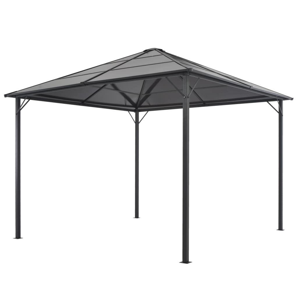 Garden gazebo with roof aluminum 3×3 m anthracite