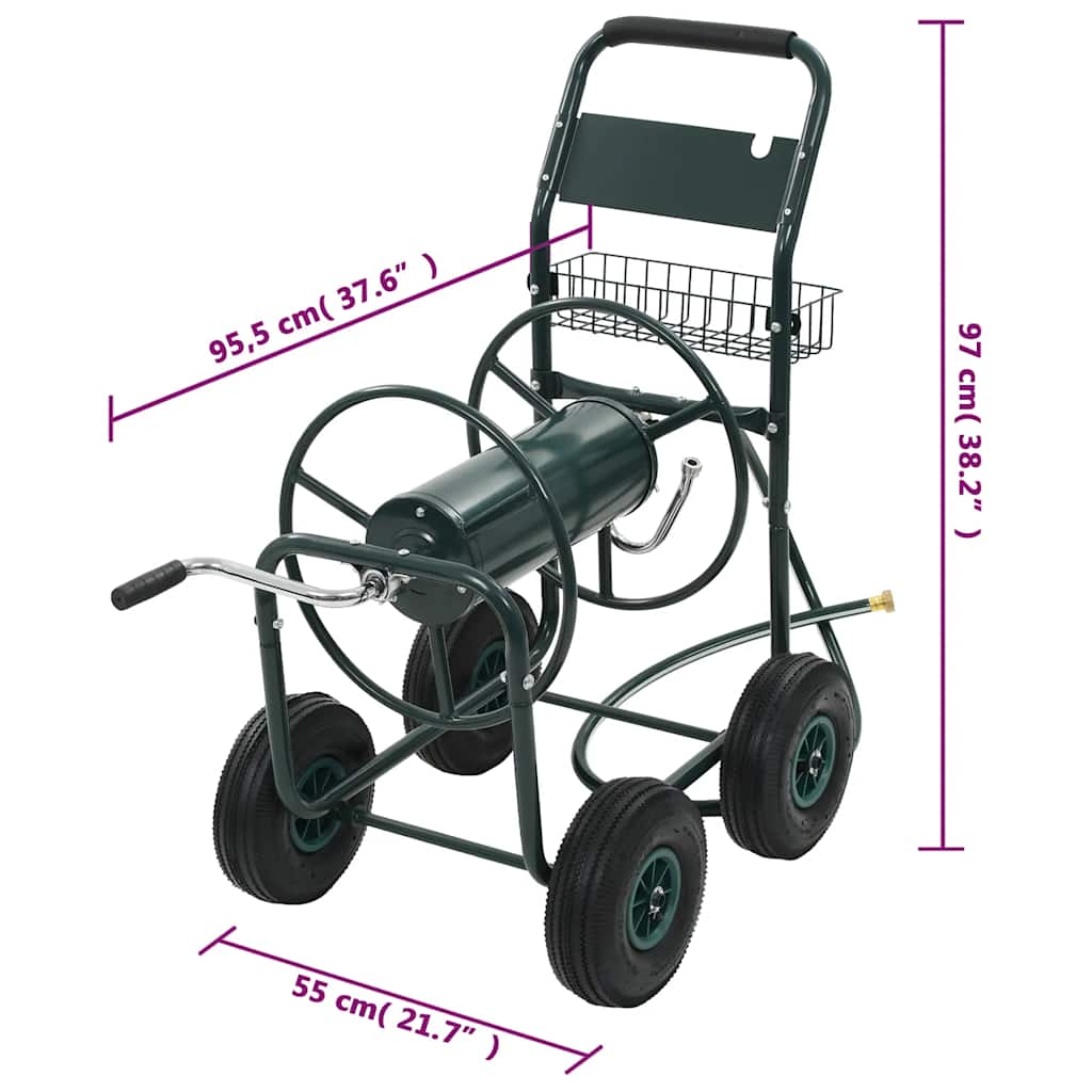 Gartenschlauchwagen mit 1/2" Schlauchanschluss 75 m Stahl
