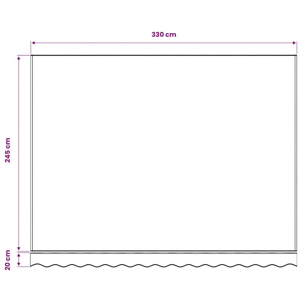 Ersatzstoff für Markise Blau und Weiß 350x250 cm Polyester