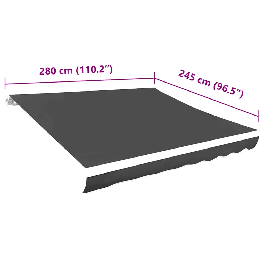 Markisenbespannung Canvas Anthrazit 3x2,5 m