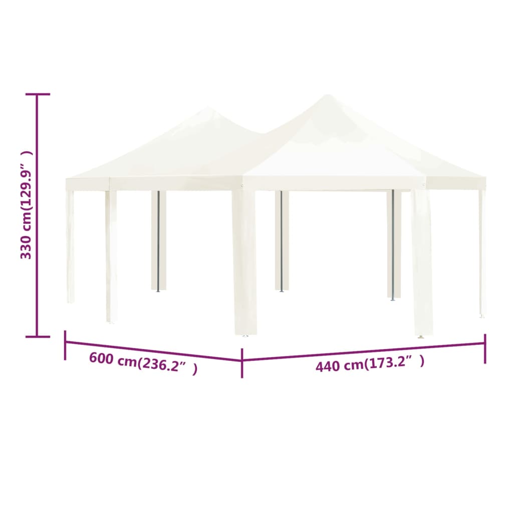 Gartenpavillon Cremeweiß 600×440×330 cm