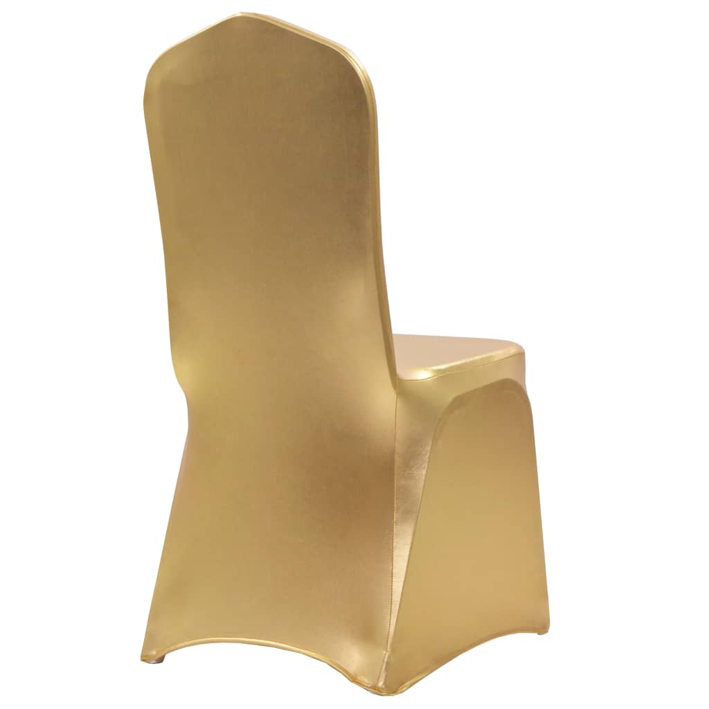 Lot de 6 housses de chaise extensibles dorées