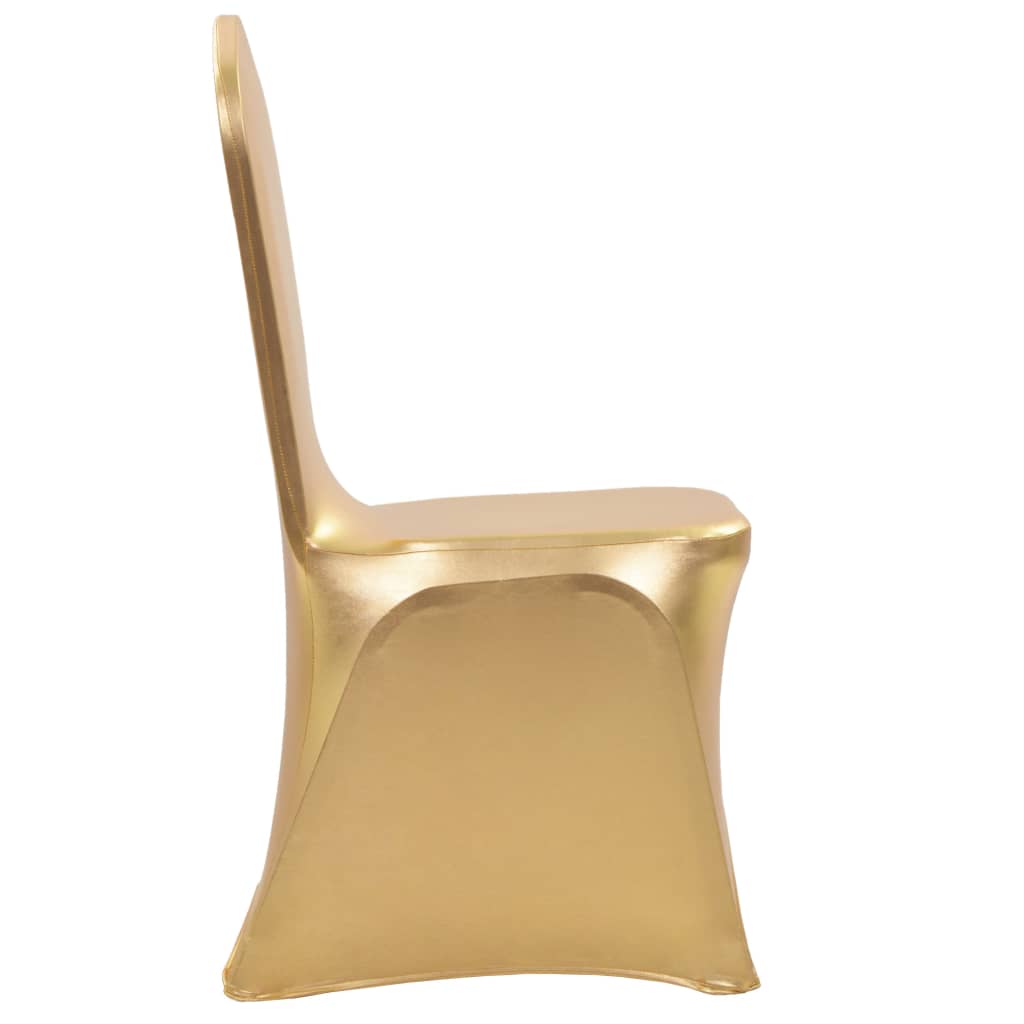 Lot de 6 housses de chaise extensibles dorées