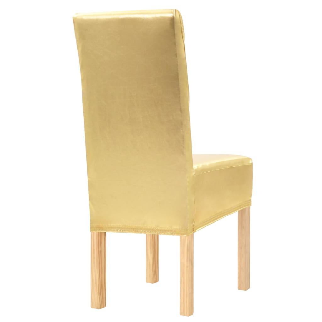 Lot de 6 housses de chaise extensibles dorées droites