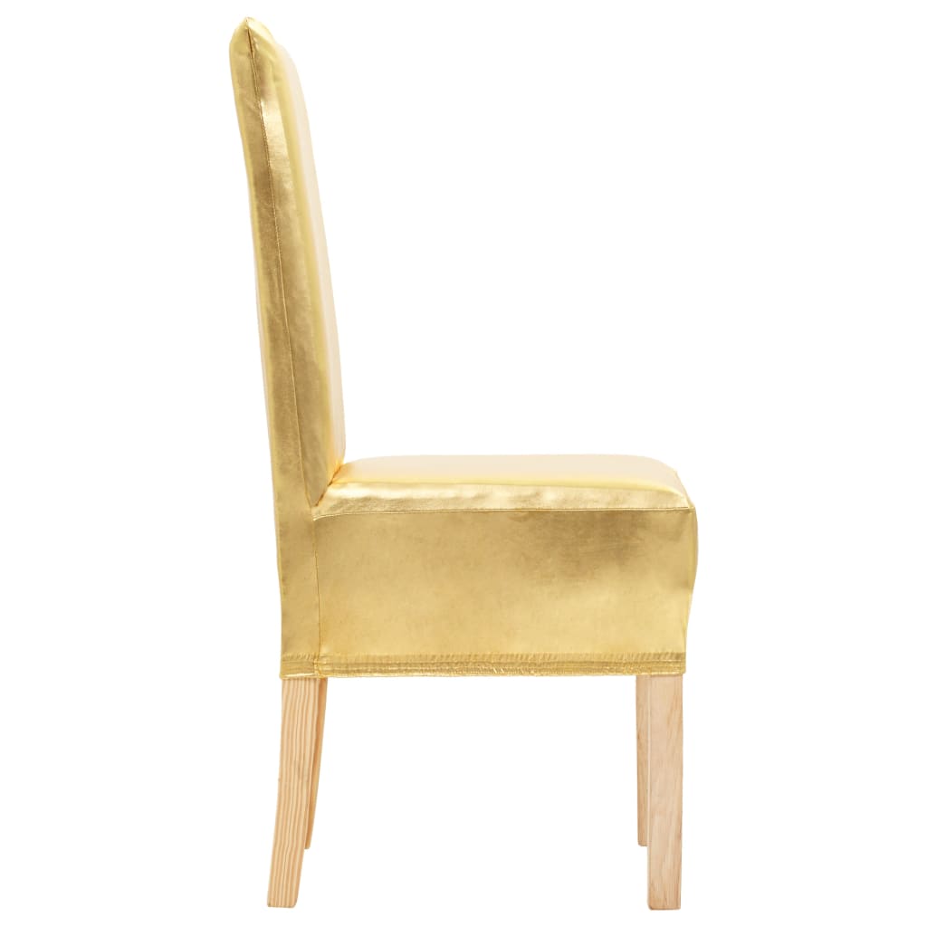 Lot de 6 housses de chaise extensibles dorées droites