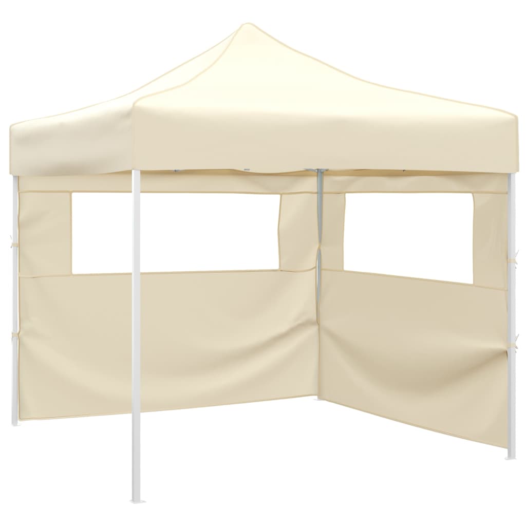 Folding tent with 2 walls 3 x 3 m cream white