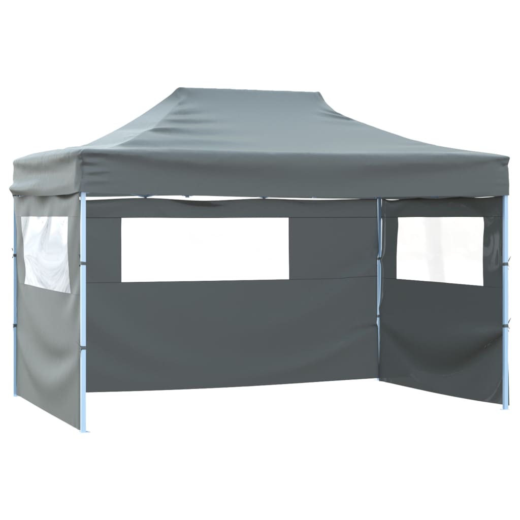 Folding tent with 3 walls 3x4.5 m anthracite