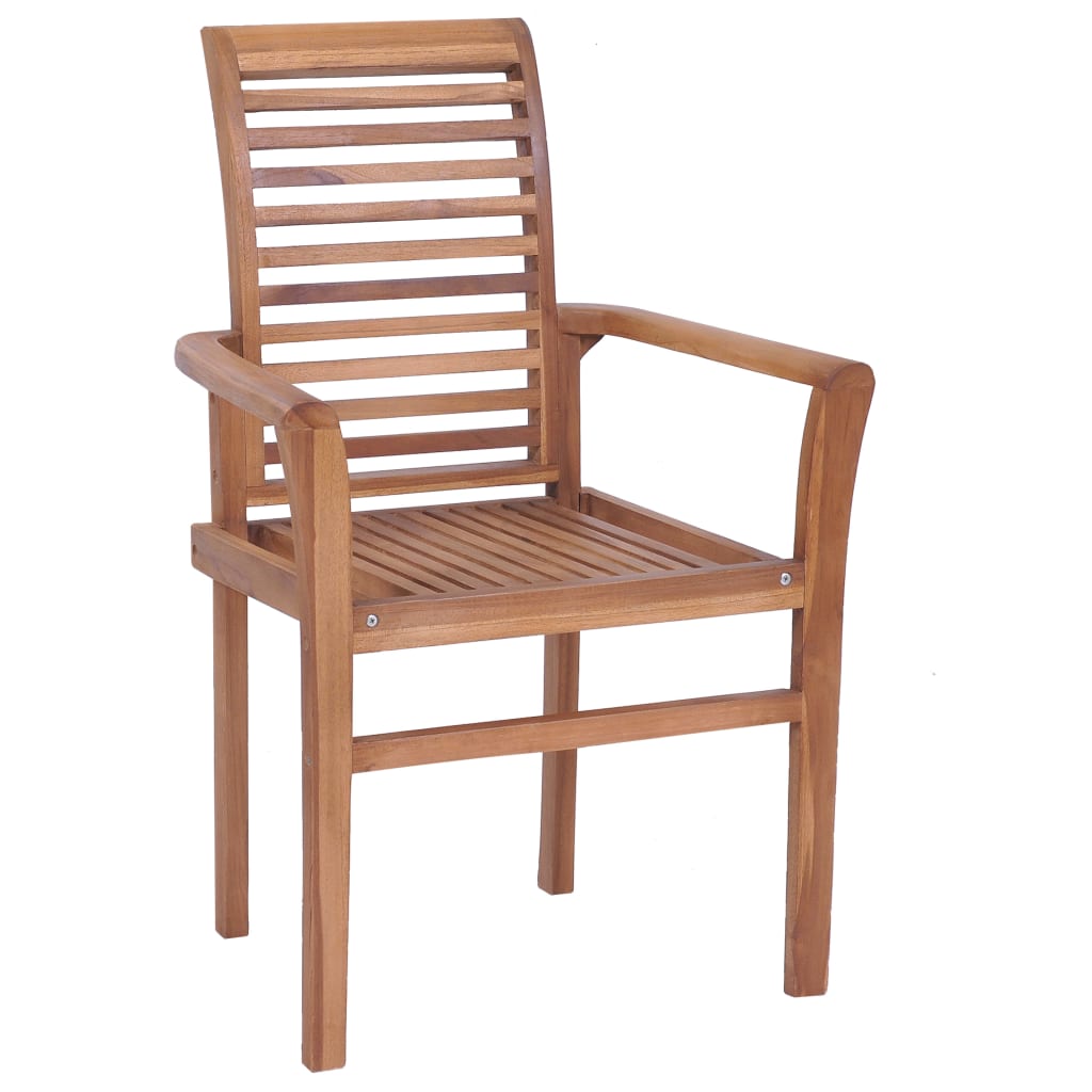 Esszimmerstühle Stapelbar 2 Stk. Massivholz Teak